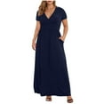 thumbnail image 2 of Lenago Plus Size Summer Dresses for Women 2025 Maxi Dress V-Neck Short Sleeve Dresses for Party Casual Summer Maxi Dresses for Women with Pockets, 2 of 9