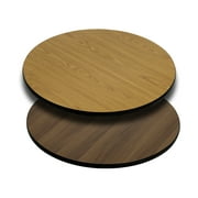 Flash Furniture 30'' Round Table Top with Natural or Walnut Reversible Laminate Top