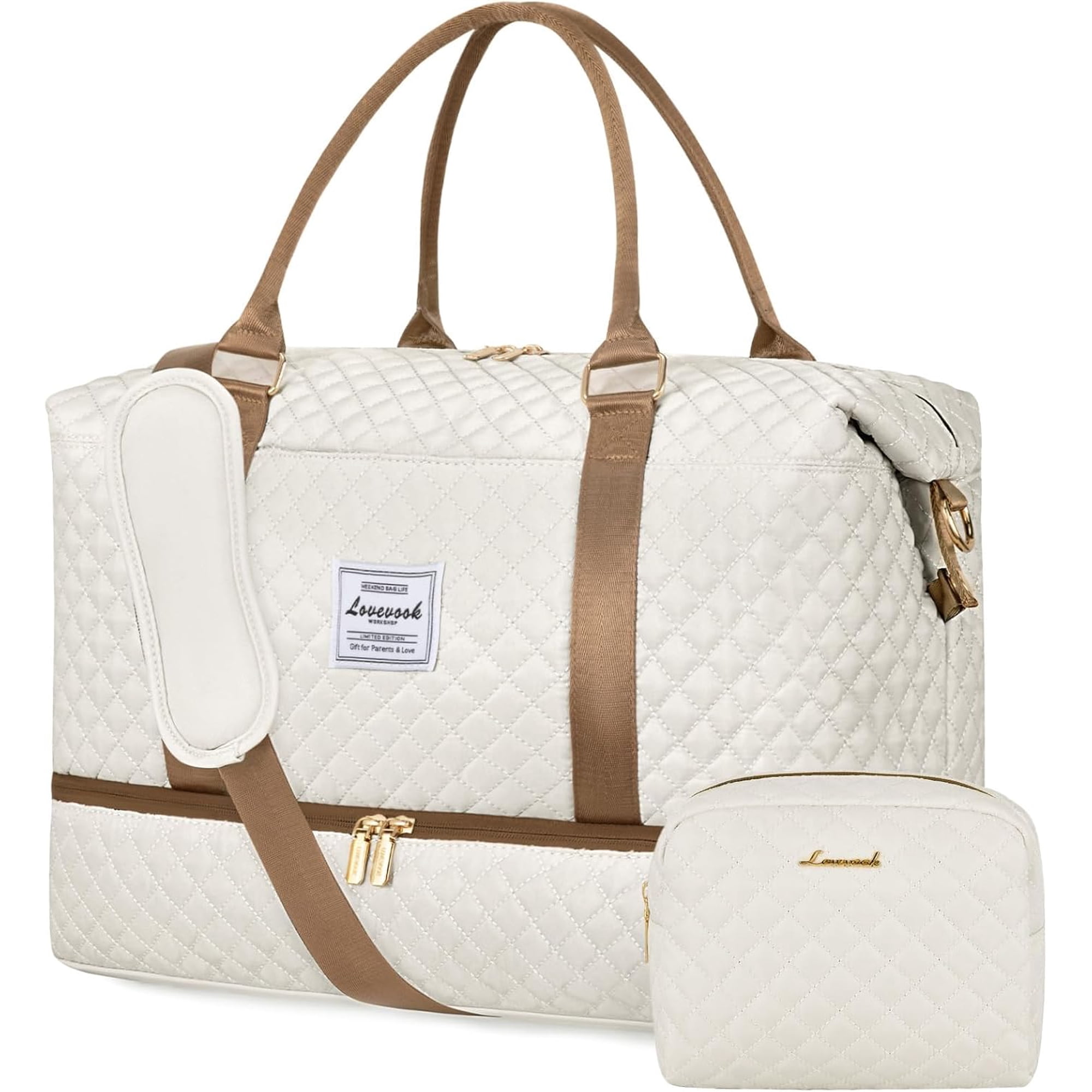 LOVEVOOK Travel Duffle Bag Weekender Bags for Women with Shoe Compartment,Carry on Overnight Bag with Toiletry Bag Gym Duffel Bag with Wet Pocket Hospital Bags for Labor and Delivery