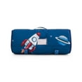 thumbnail image 2 of Nap Mat with Removable Pillow for Kids Toddler Boys Girls Daycare Preschool Kindergarten Sleeping Bag, Rockets Space Planet Astronauts on Navy Blue, 100% Soft Microfiber, 2 of 5