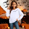 thumbnail image 6 of Atogsazn Children's Girls Halloween Sweatshirt Kids Casual Oversized Ghost Print Long Sleeve Sweaters Fall Winter Tops White 11-12 Years Fashion, 6 of 8