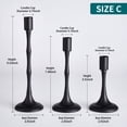 thumbnail image 2 of Luckky Candle Holders,Black Metal Taper Candlestick Holders Set of 3,Candelabra Candle Holders,Decorative Candle Stand for Wedding,Dining Table,Christmas Halloween,Home Tabletop Decor, 2 of 9
