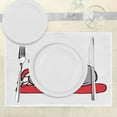 thumbnail image 3 of Ambesonne Christmas Place Mats Set of 4, Cat with Santa Hat, Standard Size, White Red Grey, 3 of 6