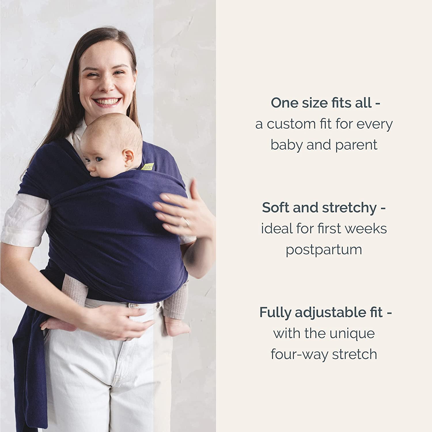Boba Wrap Baby Carrier Hands Free Carrier Wrap for Newborn Babies to Children 7lbs 35lbs Navy Blue