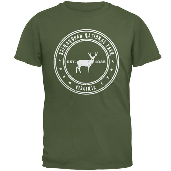 Shenandoah National Park Military Green Adult T-Shirt - X-Large