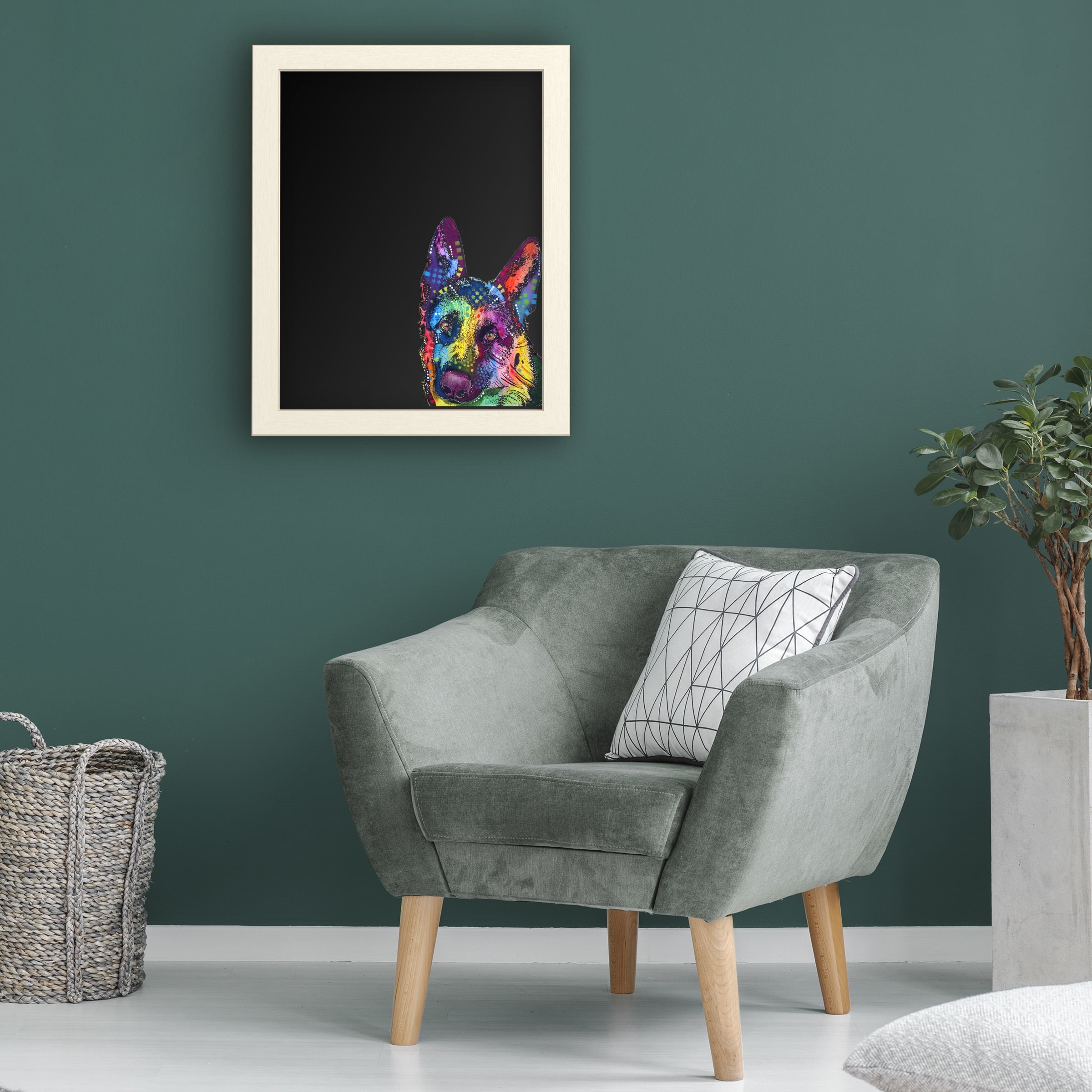 Functional Chalkboard with Printed Artwork - Dean Russo 'German Shepherd' Chalk Board Wall