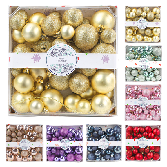 44 Pcs Christmas Ball Ornaments Dark Green Set for Christmas Tree Decorations - Shatterproof Bulk Balls (10pcs 2', 14pcs 1.57', 20pcs 1.18')