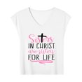 thumbnail image 4 of Sisters in Christ are Sisters for Life Holy Christian Faith White Womens T Shirts, Short Sleeve V-Neck Shirts Cute Fit Summer Casual Tee Tops White M, 4 of 5