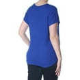 thumbnail image 3 of INC $39 Womens New 1159 Blue Jewel Neck Short Sleeve Casual Top XL B+B, 3 of 3