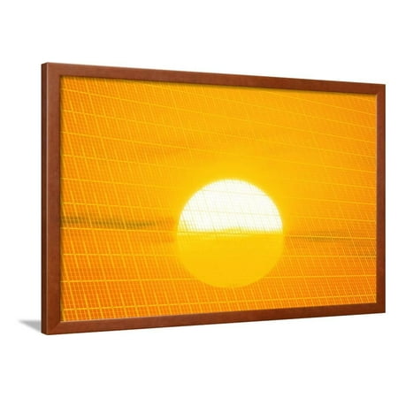 Sunset Reflection on Solar Panel, Artwork Framed Print Wall Art By Detlev Van (Best Solar Panels For Van)