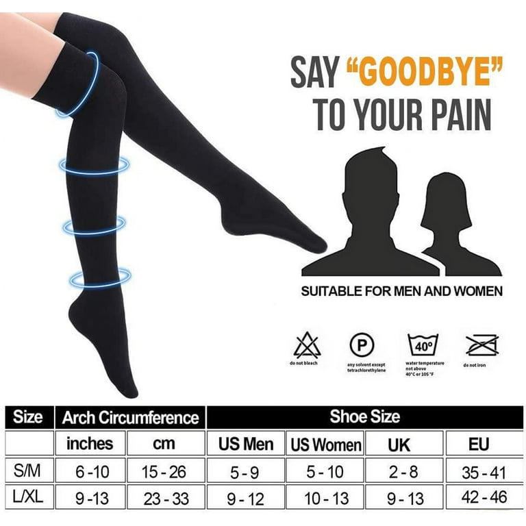 Thigh High Compression Socks for Women & Men Circulation (3 Pairs