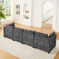 thumbnail image 3 of 140" Oversized Modular Sectional Sofa with Chenille Cloud Cushions, 30" Deep Seats & 330LBS/Seat Support, U-Shaped Sleeper for Living Room, Grey, 3 of 9