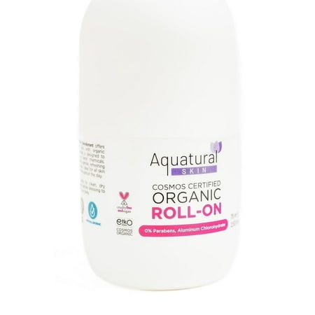 Aquatural Unisex Organic Roll-On Deodorant , Cruelty-Free & Eco-Friendly, 2.53 fl oz