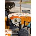 thumbnail image 4 of Outdoor Tablecloth with Umbrella Hole and Zipper, Thanksgiving Pumpkin Square Table Cloth 54x54 Inch Waterproof Tablecloth, Orange Yellow Autumn Maple Leaf Picnic Table Cover for Patio Camping, 4 of 7