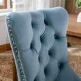 thumbnail image 6 of High-end Tufted Upholstered Dining Chair Set of 2, Classic Velvet Dining Chairs with Pull and Solid Wood Legs, Modern Dining Room Chairs for Dining Room (Light Blue), 6 of 8
