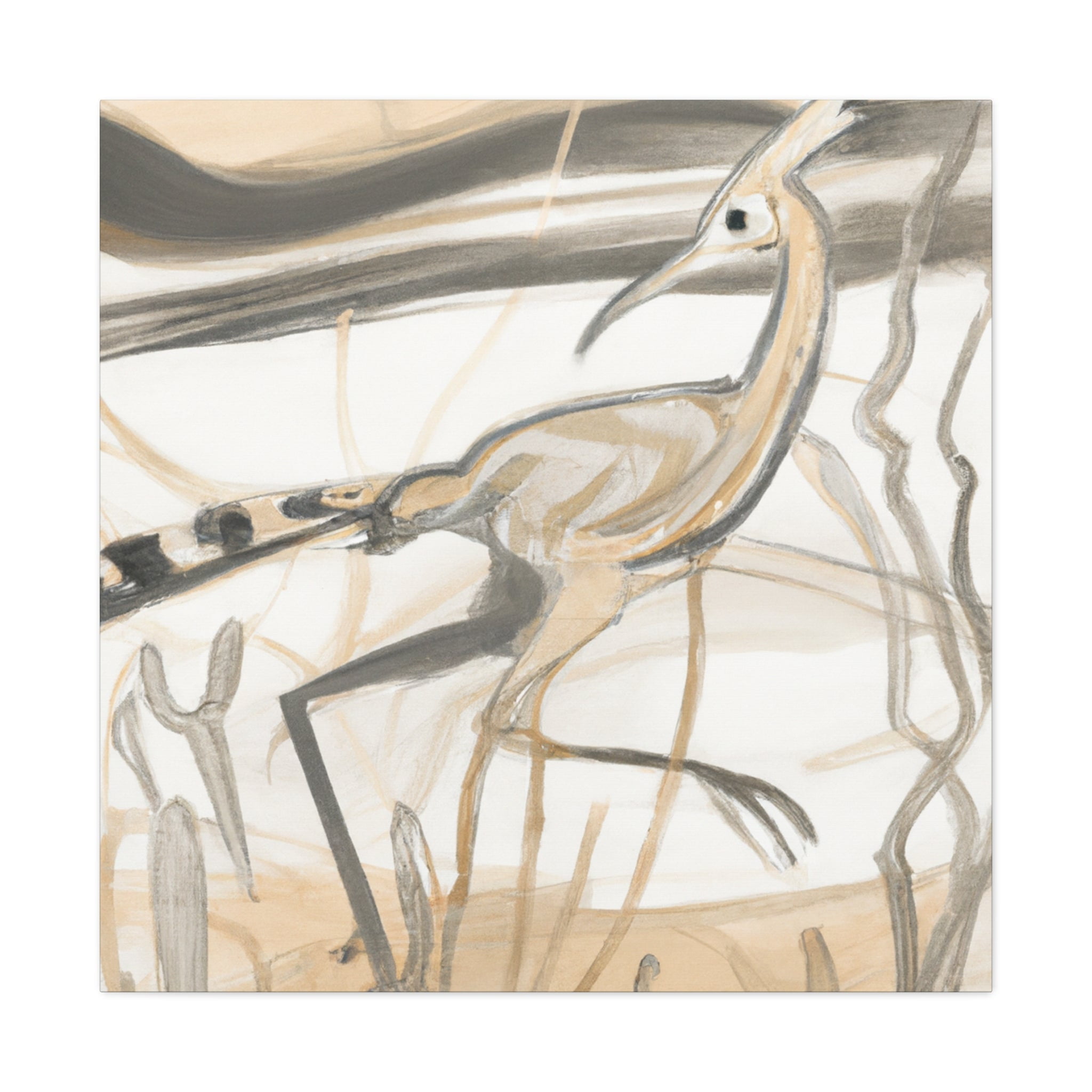 "Roadrunner's Art Nouveau Scene" - Canvas