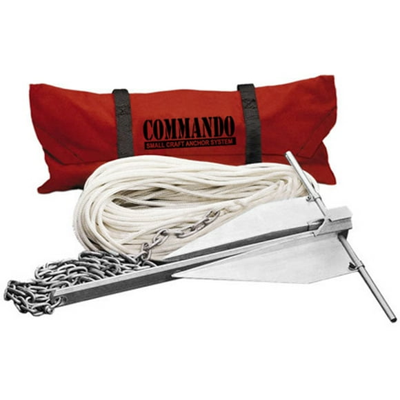 Fortress Anchor Boat Anchor C5-A Commando; Fluke Style; 2.5 Pound Weight; 19 Inch Length x 16 Inch Width; Galvanized; Silver; Aluminum-Magnesium Alloy