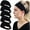5-Pure Black, variant on 5pack Workout Headbands for Women, Moisture Wicking Sport Sweatbands, Soft Elastic Non Slip Yoga Hairbands, Comfortable Athletic Hair Bands for Fitness Running Gym Travel Exercise