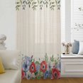 thumbnail image 6 of Independence Day Sheer Curtains 45 Inches Long, Retro Red Blue Flowers Leaves Plants Light Filering Curtains, Breathable Simi Curtain Privacy Drapes for Kitchen Bathroom Small Window Treatment, 6 of 9