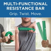 THERABAND FlexBar Resistance Bar, Medium, Green Flex Therapy Bar for Physical Therapy, Wrist & Forearm Exercise Equipment, Non Slip Grip, Compact Design