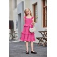 thumbnail image 5 of Arshiner Girls Dresses Ruffle Sleeve Tiered Casual Flowy Swing Tween Sundress with Pockets for Girls, 5 of 6