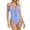 Light Blue, variant on One Piece Swimsuit for Women Lace Up Deep V Neck Bathing Suit Cutout Monokini Design Stretchy Performance Swimwear for Beach and Pool Parties