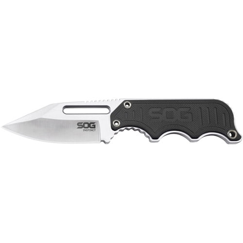 SOG Instinct Fixed Blade NB1012-CP, Satin Polished 2.3" Blade, Neck Boot Carry, G10 Handle, Hard Molded Nylon... by Sog