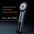 thumbnail image 3 of Foldable Aluminum Alloy, 3-in-1 Laptop/Tablet/iPhone Holder, Supports Handheld or Desktop Mode, Portable Travel Design,Powerful Magnetic Suction, 3 of 9