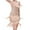 Pink, variant on Women Sequin Tassel Dress Latin Dance Dress Stage Performance Dress