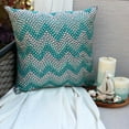 thumbnail image 4 of The HomeCentric Cushion Covers For Couch, Zippered Pillow Covers, Pillow Covers Pack of 2, 22x22 inch (55x55 cm) Blue, Silk Throw Pillow Covers, Handmade Pillow Covers,, Chevron Easter - Turquoise Run, 4 of 14