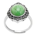 thumbnail image 1 of Anillo de plata 925 dinámico celadón verde galvanizado elegante llamativo anillo para mujer para aniversario de cumpleaños, 1 of 8