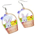 thumbnail image 1 of zanvin Holiday Gifts, Earrings Easter Earrings Rabbit Flower Basket Lovely Printed Chicken Spring Flower Earrings, 1 of 1