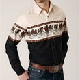 thumbnail image 1 of MYG Chemises Western à Manches Longues pour Hommes Chemise Habillée Ajustée Décontractée à Boutons, 1 of 5