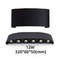 thumbnail image 4 of Lámpara de pared LED para interiores de aluminio negro de 12 W, lámpara de pared moderna, lámpara de punto arriba y abajo para sala de estar, dormitorio, pasillo, escalera, camino (blanco frío), 4 of 6