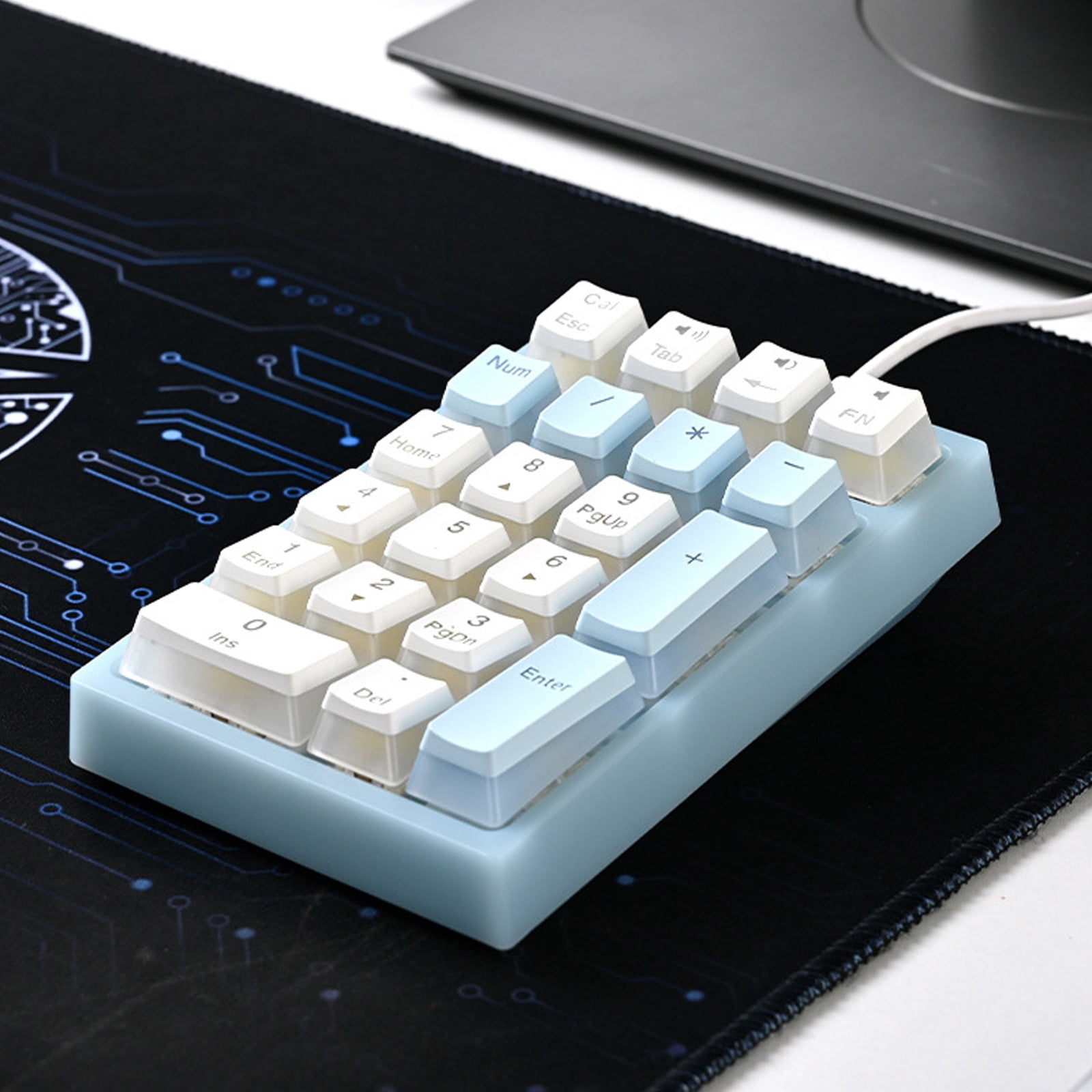 FEAMOS Mechanical Numeric Keypad Hot-Swap Switches Corded Gaming Keypad LED Backlit Keycap Numpad Portable Keypad Extended Layo