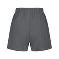 thumbnail image 5 of Summer 2026 Wide Leg Cotton Linen Shorts for Women Drawstring Elastic Waist Breathable Casual Loose Fit Shorts with Pockets Gray,S, 5 of 6