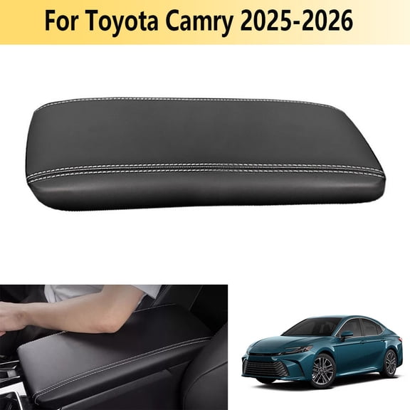 WBLATP for Toyota Camry 2025-2026 Leather Console Lid Armrest Replacement Cover Black