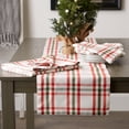 thumbnail image 2 of Contemporary Home Living Wide Plaid Cotton Table Runner - 72" - White and Red, 2 of 10