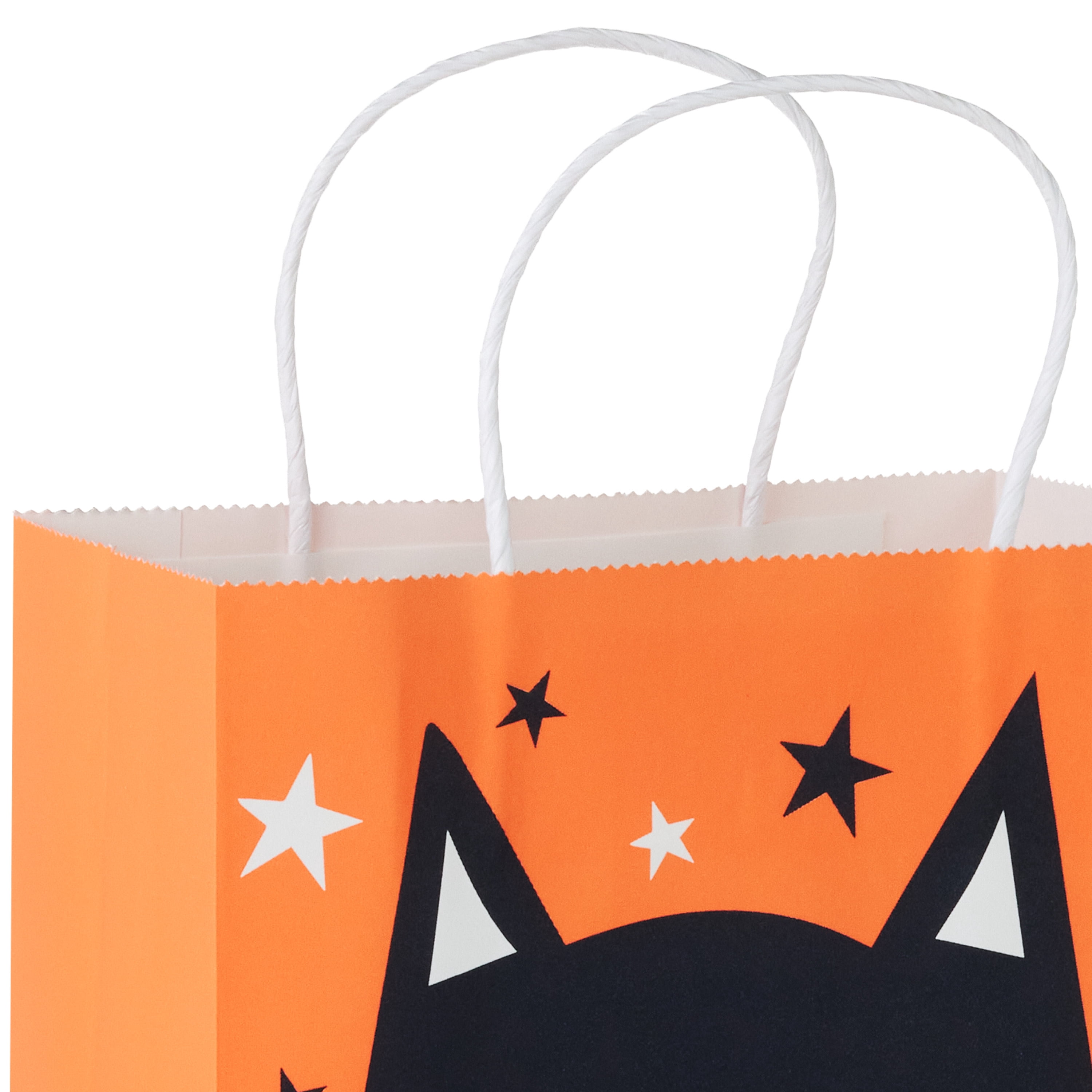 Hallmark Medium Halloween Gift Bag (Black Cat on Orange), 1 Count