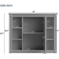 thumbnail image 2 of Modern Wall-Mounted Bathroom Storage Cabinet with Mirror Doors, 6 Open Shelves & Medicine Cabinet, Stylish and Functional Bathroom Organization Solution, Grey, 2 of 14