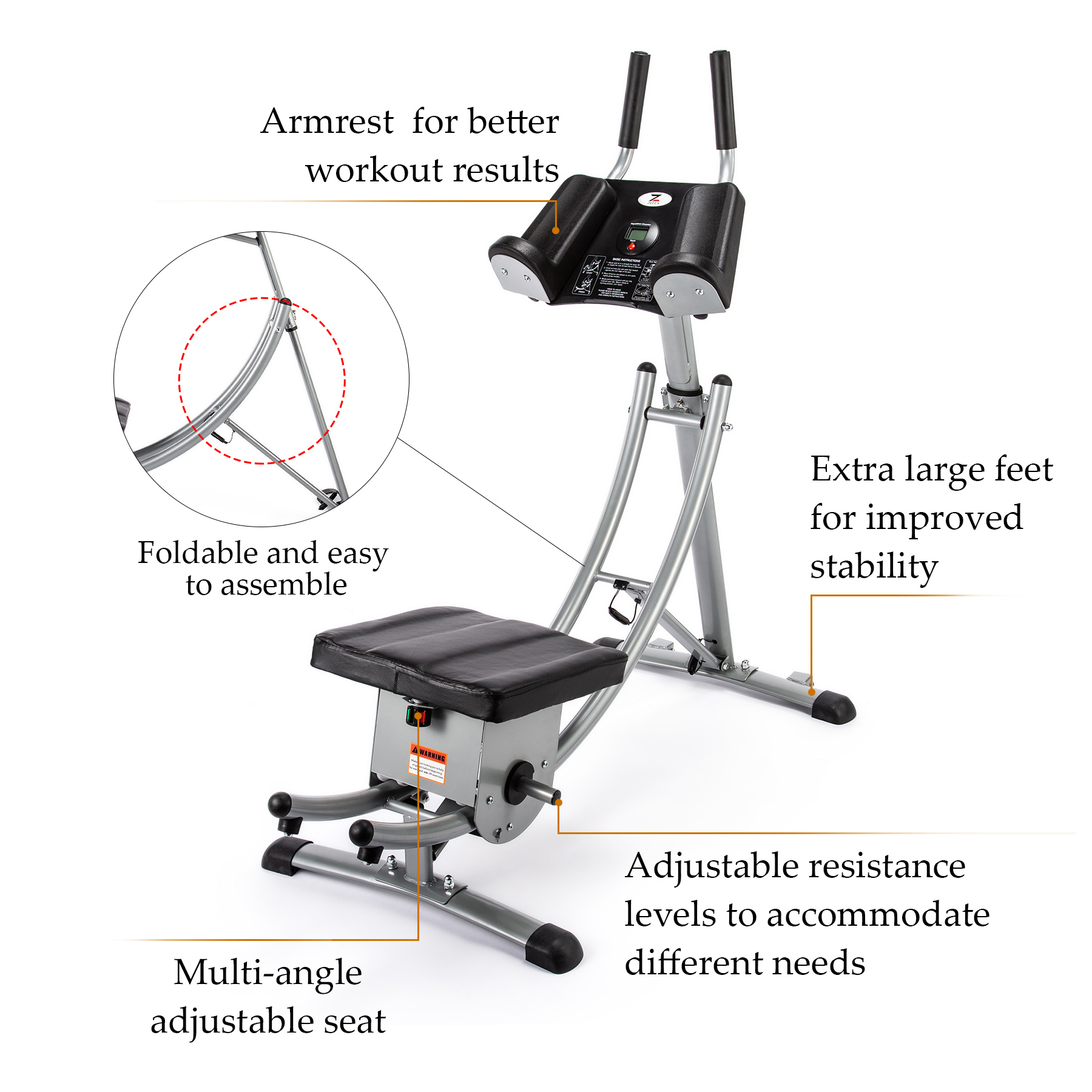Zelus Abdominal Coaster Trainer Abdomen Abdominal Machine Fitness Equipment - image 5 of 8