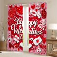 thumbnail image 2 of Homewish Cartoon Heart Print Curtains Pack of 2 (42x84 Each),Happy Valentine'S Day Curtains Blackout,Red Pink Bedroom Curtains For Girl,Luxury Bedroom Decor, 2 of 6