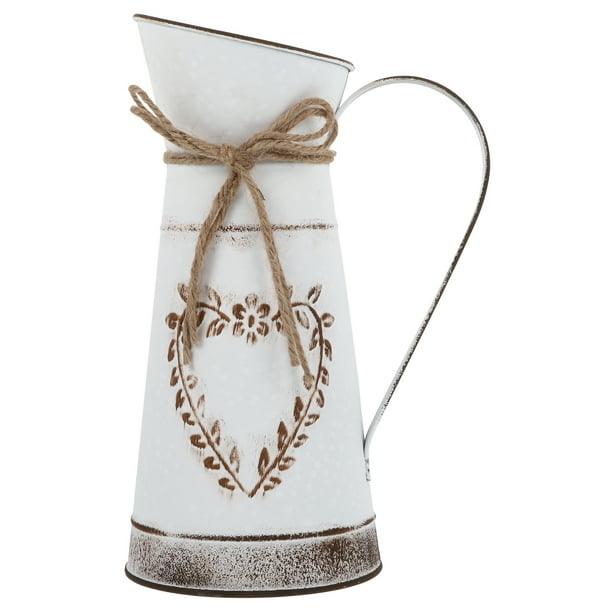Vase Flower Metal Jug Rustic Pitcher Vases Galvanized Decor Farmhouse