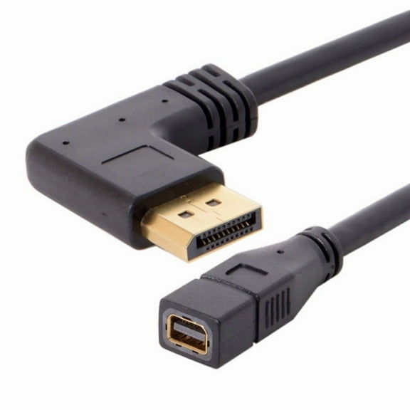 Chenyang CY Right Angled DP DisplayPort 90 Degree to Mini DP DisplayPort Female Cable for Displays Monitors Cable