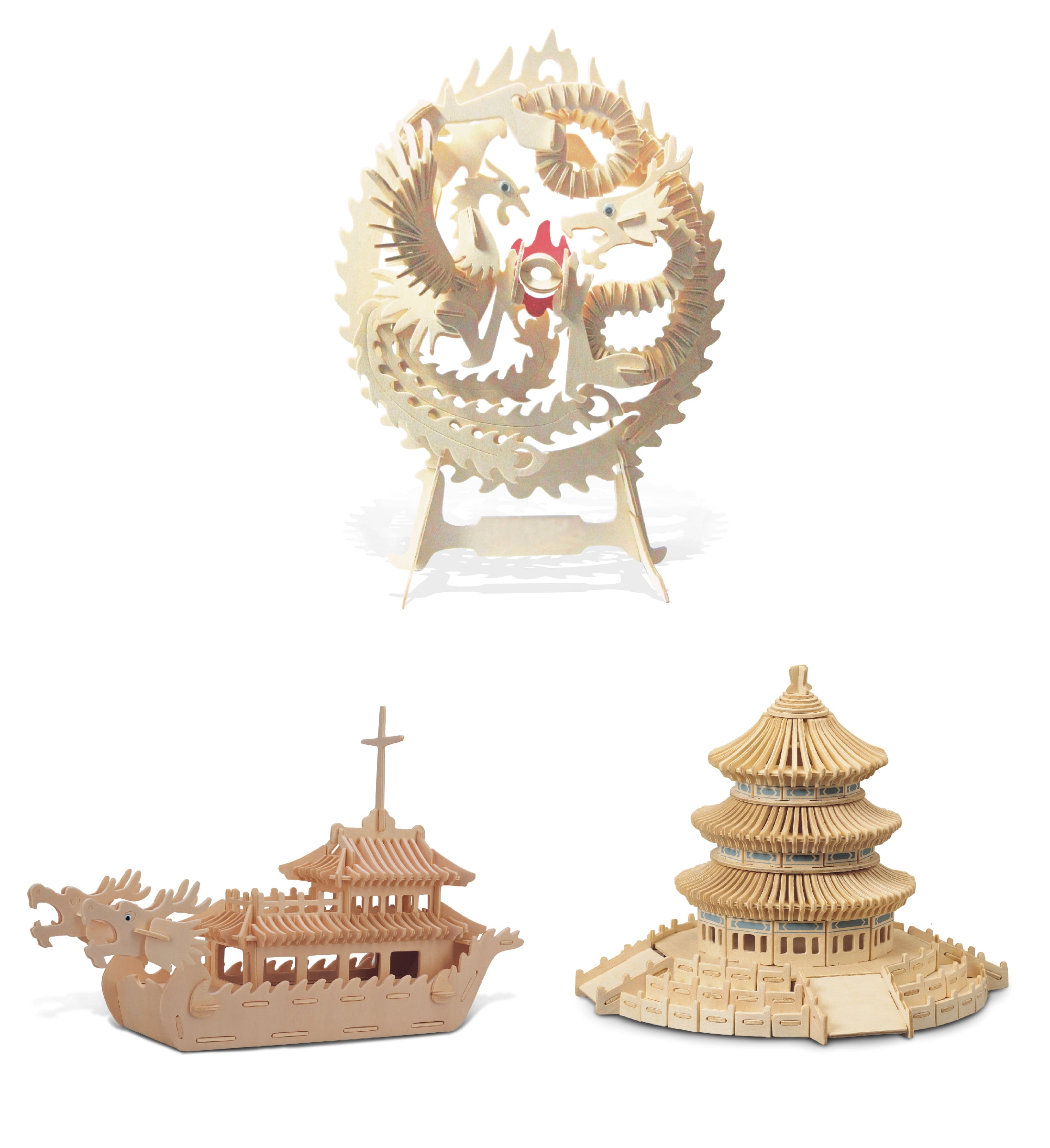 lucky dragon and phoenix wooden puzzle