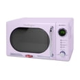 thumbnail image 1 of Nostalgia - Horno de microondas compacto retro de 700 vatios con visualización digital LED, bloqueo para niños, fácil de limpiar, lavanda, 0.7 Cu. Pies, 1 of 5