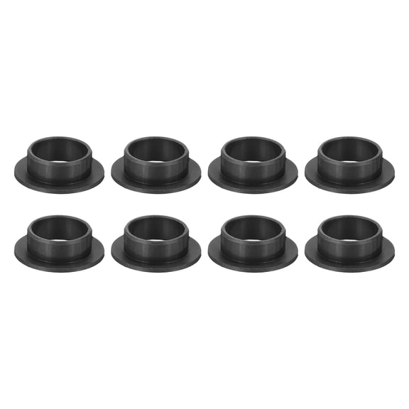 8 Pack Flanged Sleeve Bearing, Plastic Bushing ID 12mm x OD 14mm x Length 6mm POM Bushing, Black