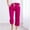 01 Hot Pink, variant on Hicidod Womens Capri Pants Cotton Linen Casual Summer Cropped Pants Loose Casual Solid Drawstring Elastic Waist Capris with Pockets
