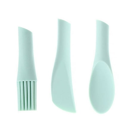 

LANGERIY 3Pcs Practical Silicone Scraper Mini Multi-functional Mini Oil Brush (Green)