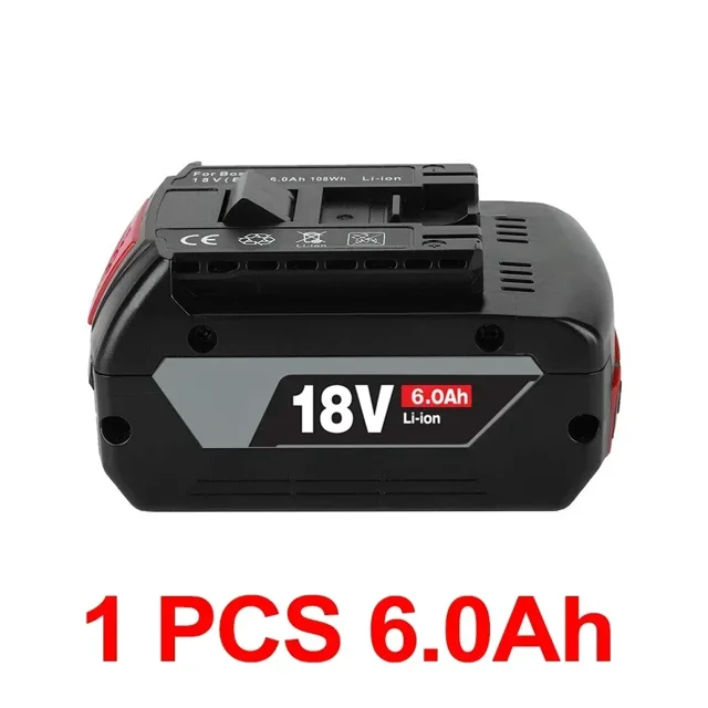 New GSR BAT618 BAT610 for Bos*ch Professional 18V 6.0AH Li-ion Battery Replacement with LED